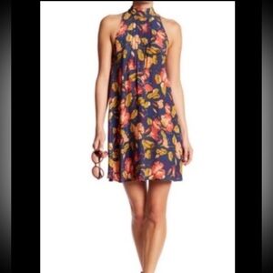 Free People Navy Floral Mini Dress - Size Medium
